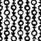 Signs of gender seamless pattern of brushstrokes. Vector monochrome grunge texture from the symbols of Venus and Mars
