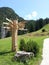 Signs pole behind a path in Vallongia