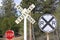 Signs at a Railroad Crossing