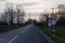 Signs on the road. Works on the bridge between Ernestinovo and Petrova Slatina, Slavonia, Croatia.