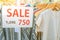 Signs on sale, Discounted clothing department