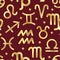 Signs of zodiac seamless pattern