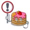 With signWith sign pancake with strawberry character cartoon