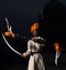 Sikh Boy Yellow Practice Swordplay