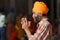 Sikh man praying in Agra Rajastan india