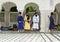 Sikh people standing at Golden temple in Amritsar, India