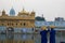 Sikh sevak doing duty at golden temple Amritsar in Punjab,