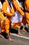 Sikh soldiers dressed in barefoot orange