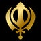 Sikhism faith symbol isolated god sign outline