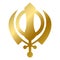 Sikhism faith symbol isolated god sign outline