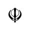 Sikhism Khanda sign icon. Element of religion sign icon for mobile concept and web apps. Detailed Sikhism Khanda icon can be used