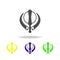 Sikhism Khanda sign multicolored icon. Detailed Sikhism Khanda icon can be used for web, logo, mobile app, UI, UX