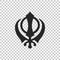 Sikhism religion Khanda symbol icon isolated on transparent background. Khanda Sikh symbol