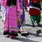 Sikhs women barefoot while scavenging the road during a Sikh fe