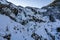 Siklawa Wielka Siklawa - The largest waterfall in Poland in winter scenery. Tatra Mountains