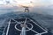 Sikorsky MH-60S Seahawk helicopter prepare to land on the flight deck of the HTMS. Bhumibol Adulyadej stealth frigate of Royal