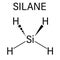 Silane SiH4 molecule. Skeletal formula.