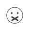 Silence icon. Face with crossed mouth . silence symbol