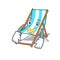 Silent beach chair mascot cartoon