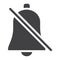 Silent Bell glyph icon, web and mobile, alarm off