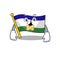 Silent flag lesotho placed on cartoon chair