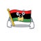 Silent flag libya clings to mascot wall