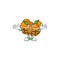 A silent gesture of basket oranges mascot cartoon character design