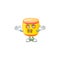 A silent gesture of chinese gold drum mascot cartoon character design