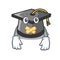 Silent graduation hat mascot cartoon