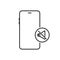 silent phone icon, turn mobile quiet, silence or sound switch, thin line symbol on white background