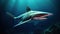 Silent Predator, Unveiling the Mysteries of the Deep Sea with the Sawtooth Shark. Generative AI