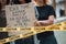 Silent protesting people. Group of feminist women have protest for their rights outdoors