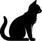 Silent Prowler: Elegant Black Cat Silhouette in Vector