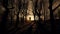 Silent Shadows: A Dramatic Silhouette In The Enigmatic Woods