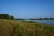 Silent smooth surface of water in the river