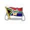 Silent south africa flag flies at cartoon pole