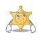 Silent star police badge on cartoon table