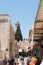 Silent streets in the old city of Jerusalem, Israel. Market in the Shuk ha Tsaba`im street.