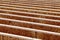 Silent style floor joists, made from engineered wood, in the floor of an office building being constructed.