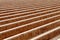 Silent style floor joists, made from engineered wood, in the floor of an office building being constructed.