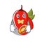 Silent tamarillo betaceum with in mascot shape