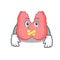Silent thyroid mascot cartoon style
