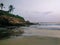 Silent waves near the rocks, view from Kovalam beach, Kerala. Eve& x27;s beach also known as Hawa beach.