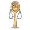 Silent wooden fork mascot cartoon