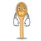 Silent wooden spoon mascot cartoon