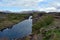 Silfra Thingvellir Park. Silfra breakdown of the tectonic plates of the Mid-Atlantic Ridge