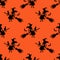 Silhoettes of witches, halloween vector seamless  pattern