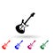 Silhouet of bass guitar multi color icon. Simple glyph, flat vector of music instrument icons for ui and ux, website or mobile