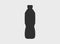 Silhouette of a 0.5 liter plastic bottle on a light background. Black water container outline