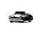 Silhouette of a 1949 Mercury coupe served on a white background appearing from the side.